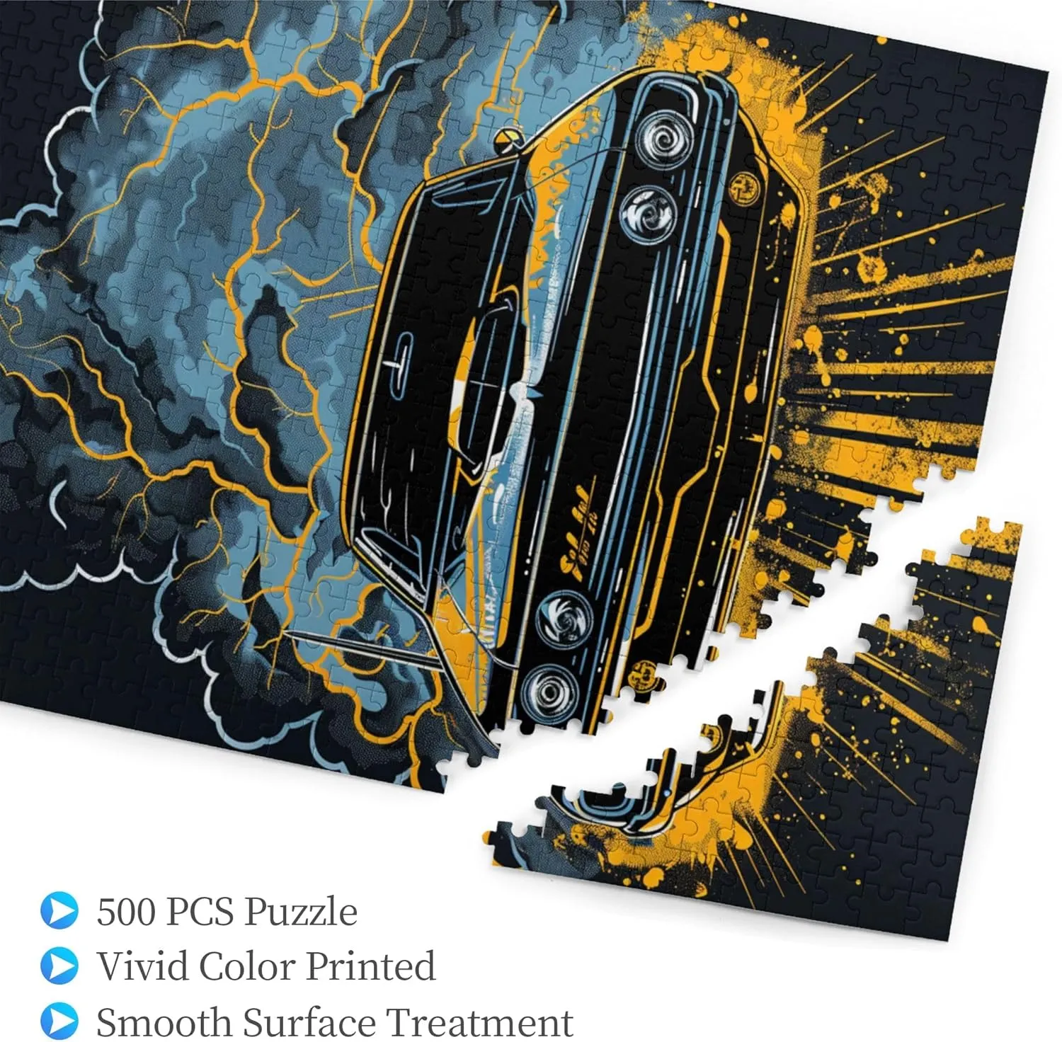 500 Piece Puzzle for Adults Roaring Racing car,Unique Artwork for Adults,Classic Racing car Wooden Puzzles,for Racing car Lover Gift,Impossible Hard Difficult Challenging Puzzles for Adults