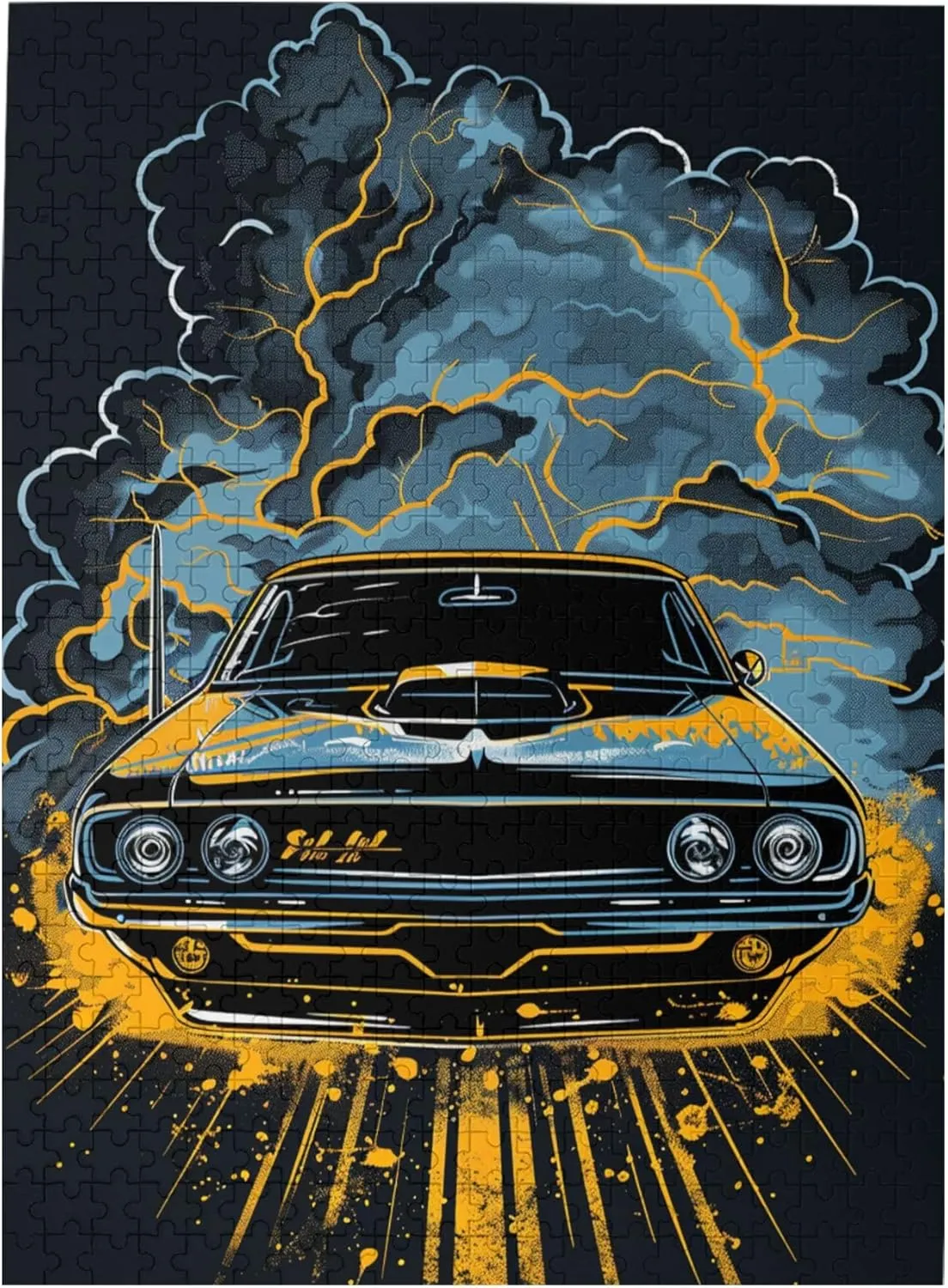 500 Piece Puzzle for Adults Roaring Racing car,Unique Artwork for Adults,Classic Racing car Wooden Puzzles,for Racing car Lover Gift,Impossible Hard Difficult Challenging Puzzles for Adults