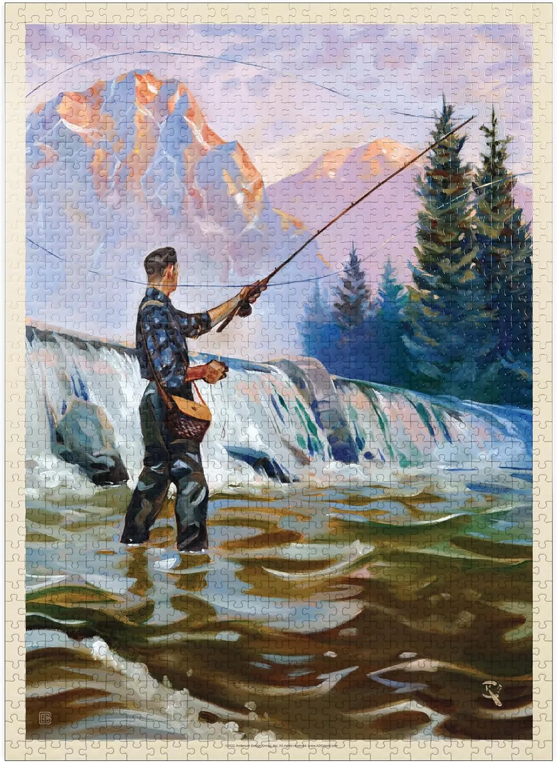 500 Pieces Puzzles for Adults - Classic Sportsman: Fly Fishing Funny Puzzle Unique Difficult and Challenge Large Puzzle Game Toys Gift