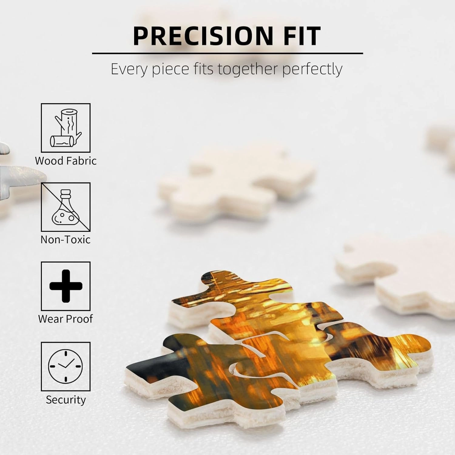 500 Pcs Wooden Puzzle for Adults, Golden Autumn Stag by Jungle Stream, Intricate Antler Textures with Floating Leaf Reflections, Creative Play & Holiday Party Gifts Artwork