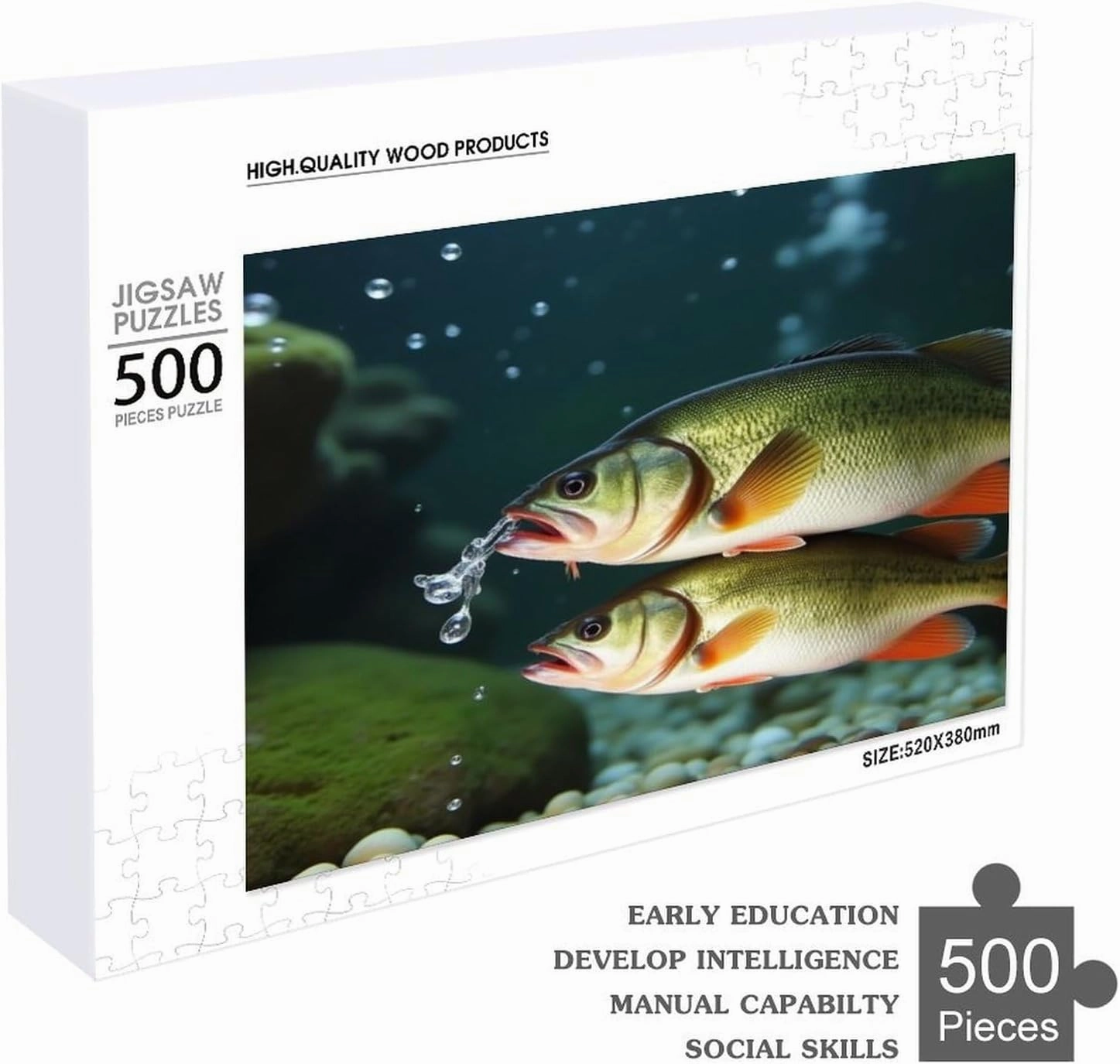 500 Piece Jigsaw Puzzle - Fish Under The Water - Animal Puzzle for Kids and Adults，Challenging and Fun Game，Relaxing Puzzles for Stress Relief，Brain Teaser Jigsaw Puzzles – Improves Focus and Memory