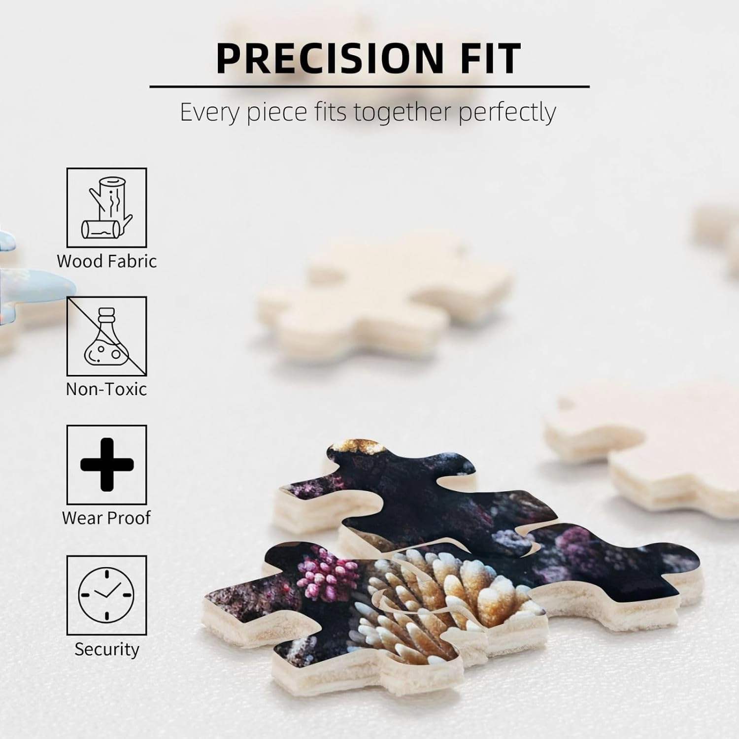 500 Piece Jigsaw Puzzle for Adults Challenging Puzzle for Game Nights Gifts Personalized Picture Puzzle Ocean Tropical Fish Coral Custom Wood Puzzle for Family, Finished Size 20.4"x15"