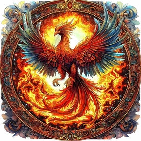 500 Piece Puzzles for Adults Clearance, Phoenix Rising Jigsaw Puzzle - Mythical Fire Bird Art, Challenging Collector's Edition 20x20 Inch