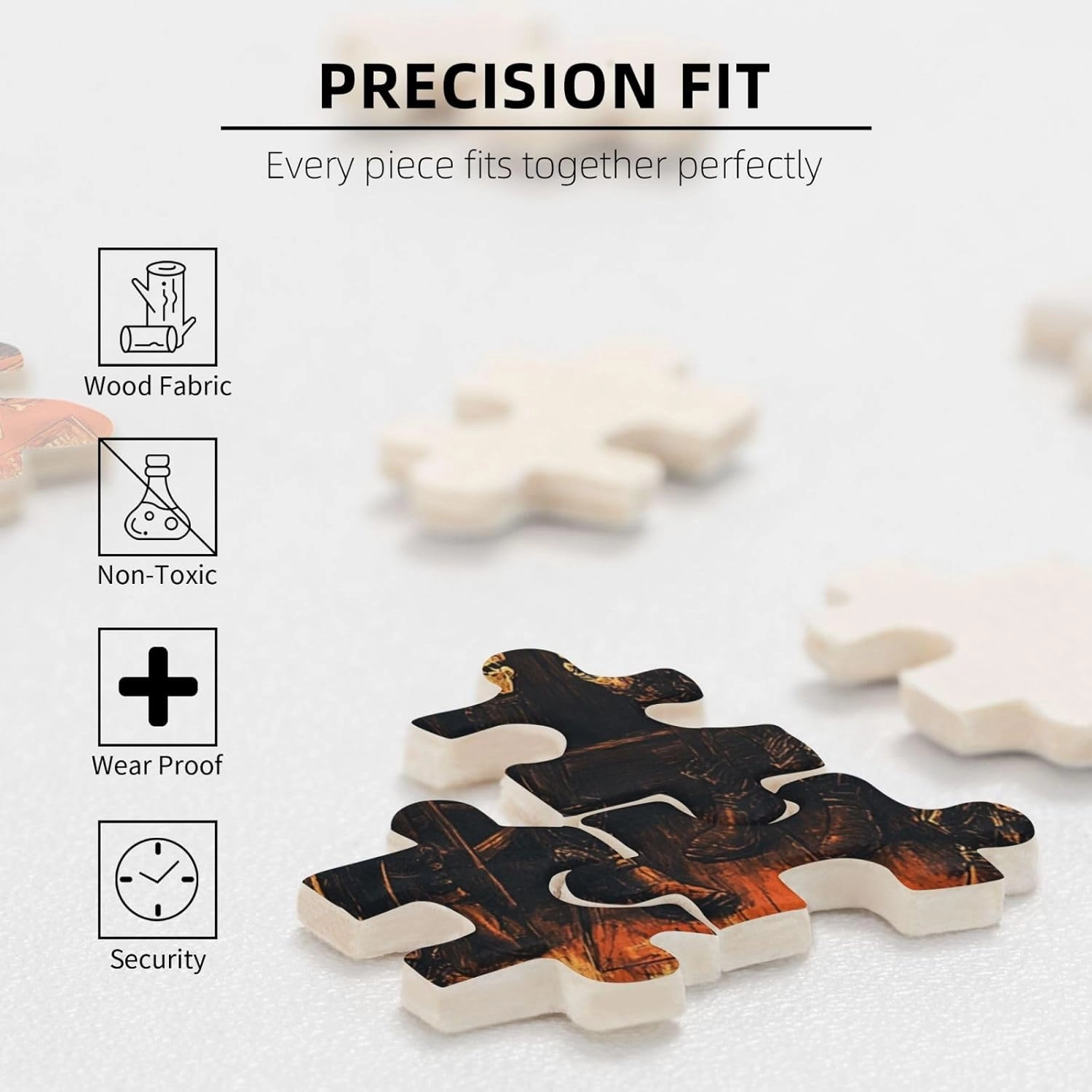 500 Piece Wooden Puzzle for Adults,Skeletal Partying at Sunset Drinks Table,Macabre Desert Happy Hour Artwork,Brain Training Challenge,Stress Relief Activity,Eco-Friendly Pieces