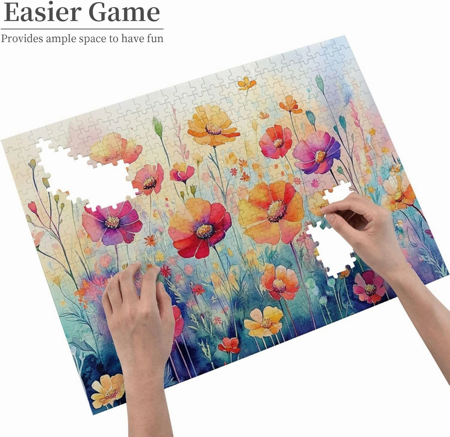 500 Pieces of Adult Wooden Puzzle - The Flowers on The Grassland are Bright and Colorful,an Ideal Choice for Exercising brainpower,Patience and Hands-on Ability，Gifts for Family
