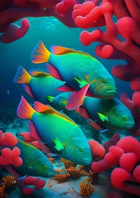 500 Pieces Puzzles for Adults - Colorful Fish Animal Themed Challenging Educational Game Fun Family Activities Kid Gift Unzip Toy Wooden Puzzles