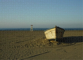 500 Pieces Wooden Puzzle for Adults Wooden Fishing Boat Sand at The Sunrise Beach Watchtower Puzzles Colorful Jigsaw Puzzles for Adults and Teens Puzzle Toys Wooden Gifts