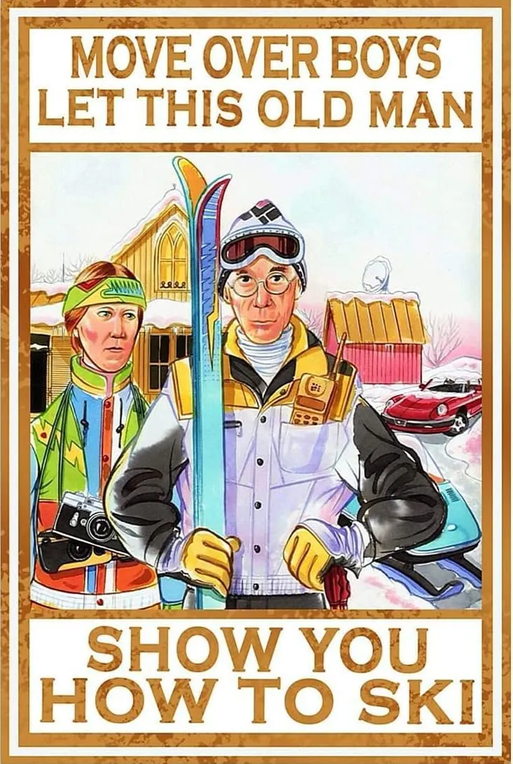 500Pcs Challenging Puzzle Jigsaw Puzzle for Adults Skiing Couple, Move Over Boys Let This Old Man Show You How to Ski Puzzle Puzzle Home Wall Decor DIY Leisure for Family Friends Holiday Puzzle