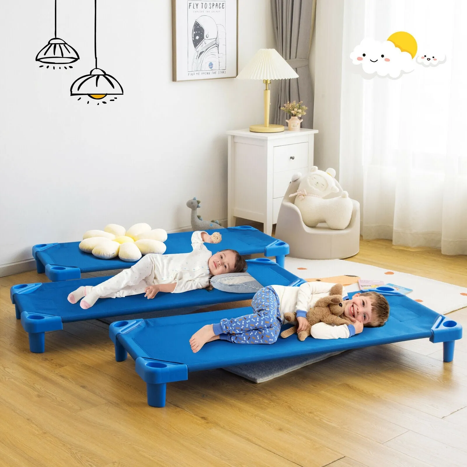 52 Inch x 23 Inch Pack of 6 Kids Stackable Daycare Rest Mat