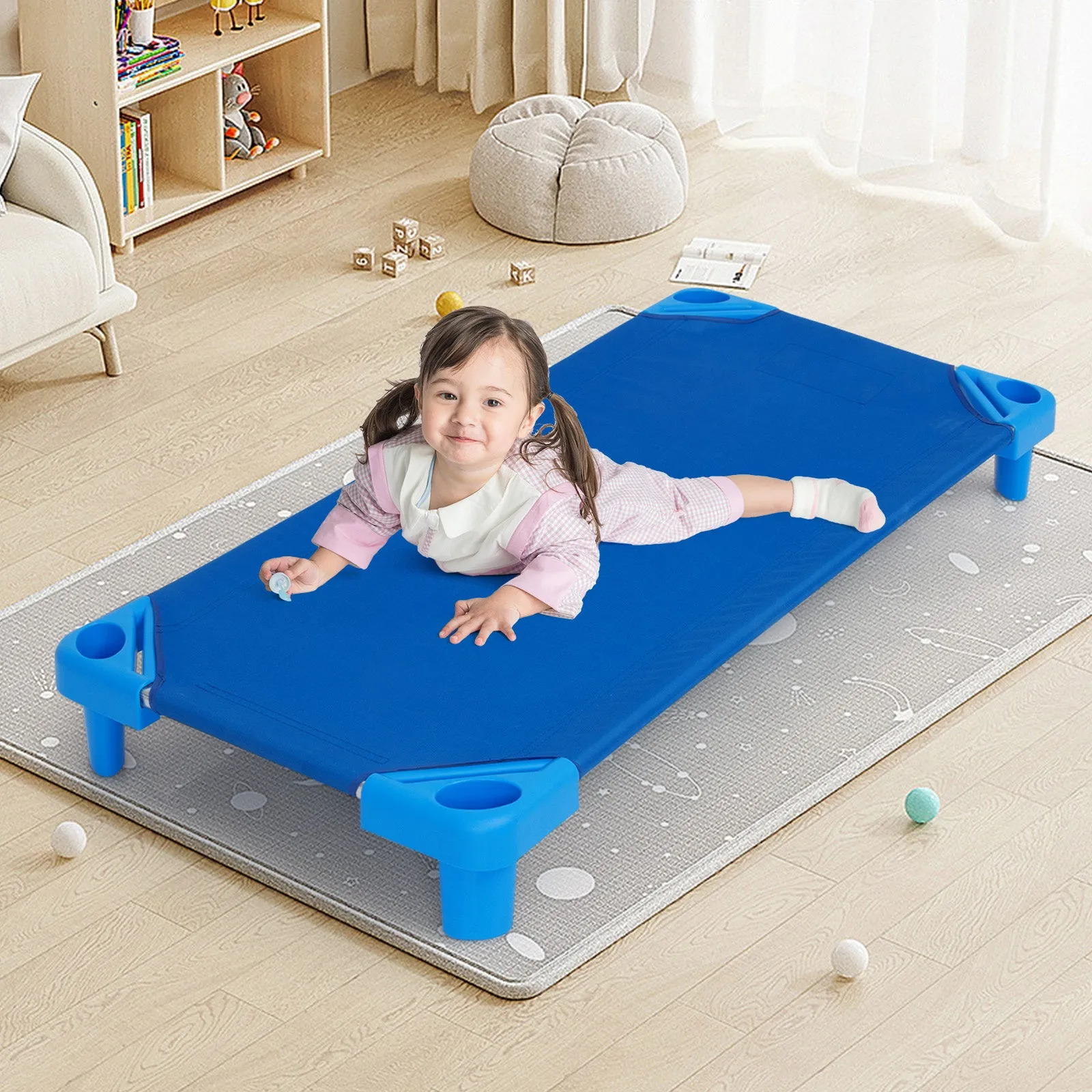 52 Inch x 23 Inch Pack of 6 Kids Stackable Daycare Rest Mat