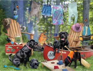 550 Piece Puzzle for Adults Bob Giordano Camping Labs 24x18 Jigsaw by Playview Brands