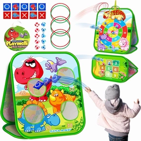 5-in-1 Bean Bag Toss Game for Kids, Animal Corn Hole Outdoor Toy for Toddler, Outside Yard Party Lawn Backyard Games Birthday Gift for Boy Girl Age 3 4 5 6 7 8