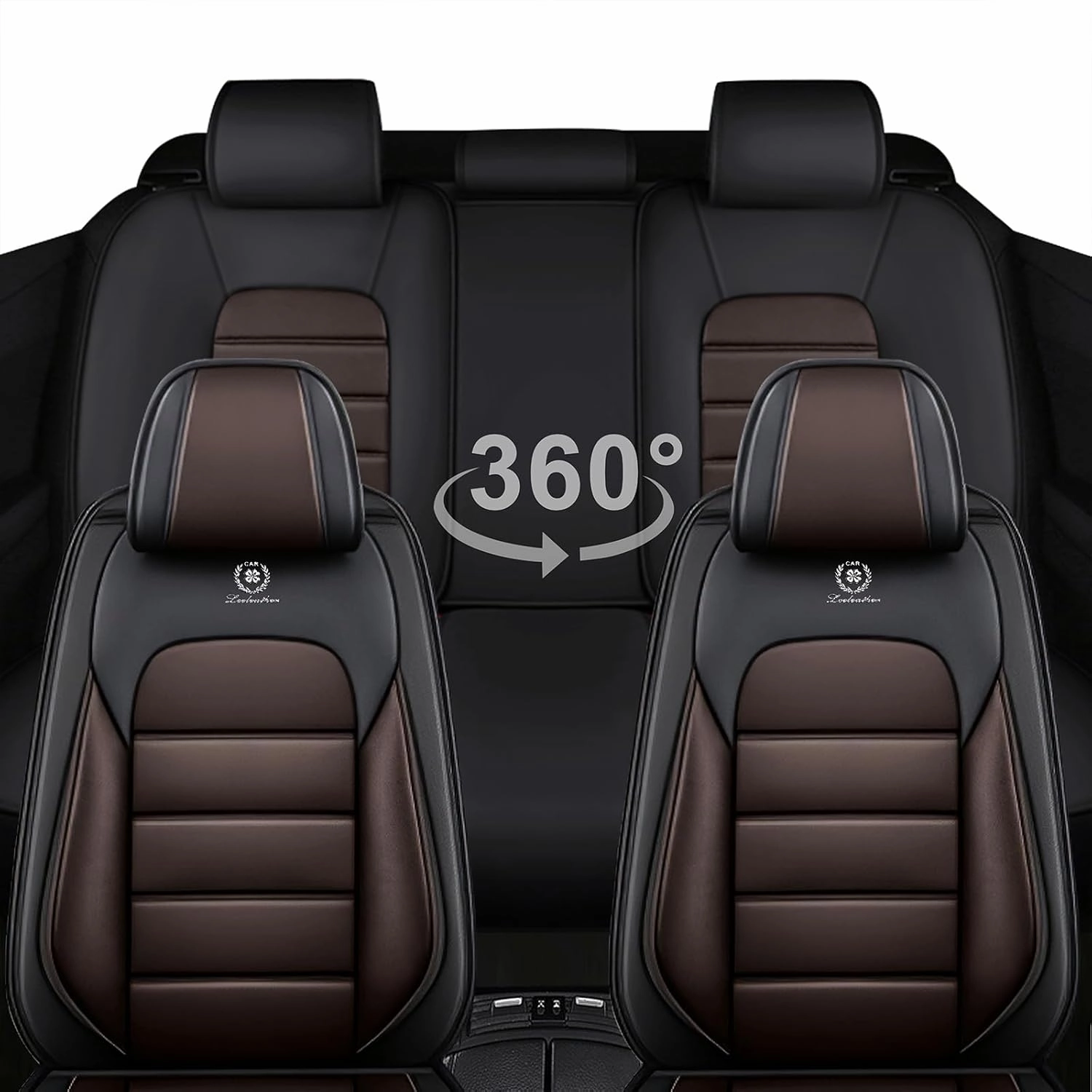 5 Seat Covers for Chevy Suburban 2008-2025 Breathable Car Seat Covers,Anti-Slip Waterproof Car Seat Protectors with Airbag,Automotive Vehicle Cushion with Storage Pockets (Standard,Brown)