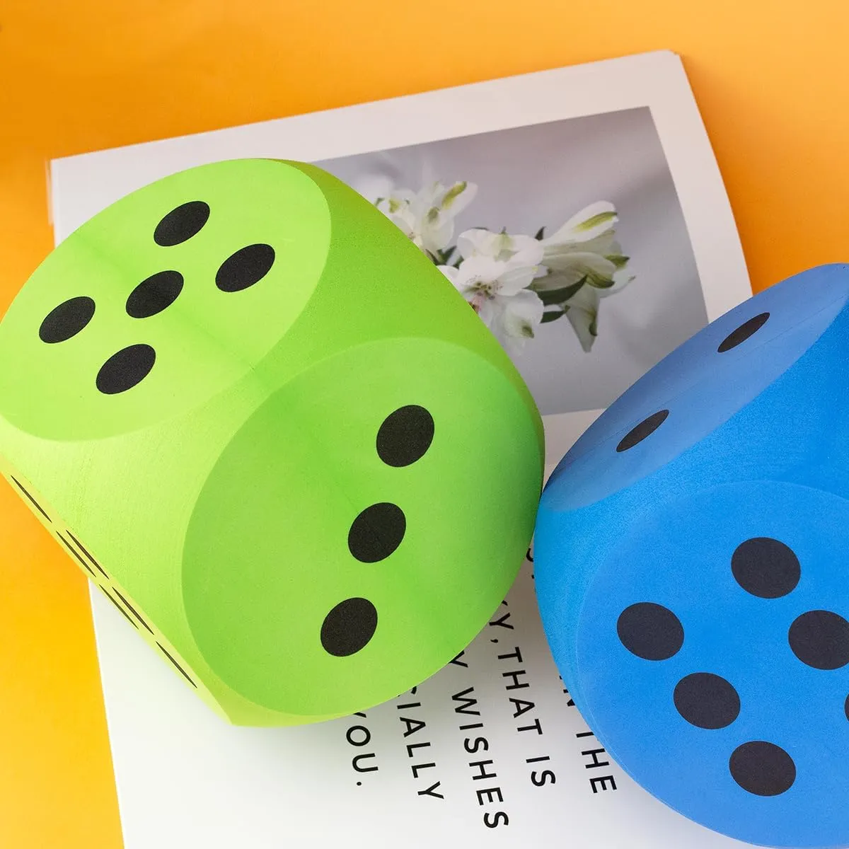 6 Inches Foam Dice,Jumbo EVA Large Dice Educational Toy,Blank Slate Board Game to Get Your Lucky Numbers for Parties and Gifts(Green)