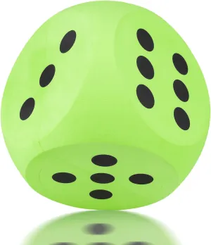 6 Inches Foam Dice,Jumbo EVA Large Dice Educational Toy,Blank Slate Board Game to Get Your Lucky Numbers for Parties and Gifts(Green)