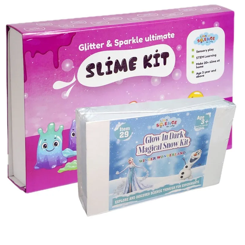 68 Pieces DIY Ultimate Combo of Snow and Slime Kit - Pack of 3 (5-12 Years)