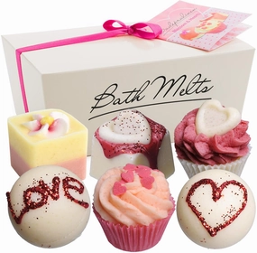 6 Handmade 'Blossom & Hearts' Spa Bath Bombs Bath Melts Bath Truffles Gift Set - All Natural Vegan, Organic Shea Butter, Cocoa Butter and Olive Oil Moisturize Dry Skin.