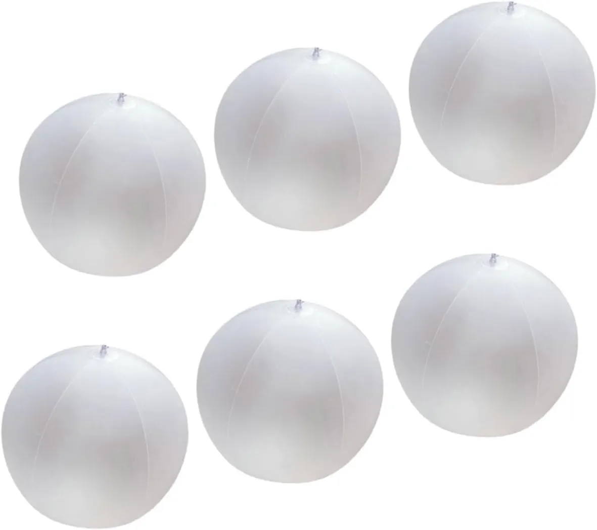 6pcs Inflatable Decorative Ball Pool Summer Beach Balls Decoration Beach Ball Party Decoration Portable Beach Ball Wedding Beach Balls Beach Accessories Party Decorations White