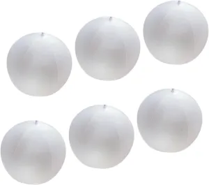 6pcs Inflatable Decorative Ball Pool Summer Beach Balls Decoration Beach Ball Party Decoration Portable Beach Ball Wedding Beach Balls Beach Accessories Party Decorations White