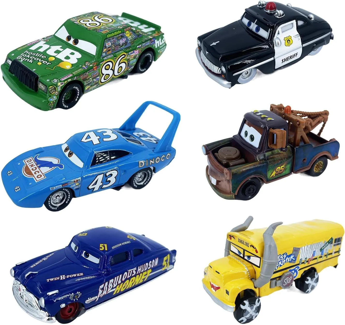 6PCS Metal Car Toy Set, 1:55 Scale Diecast Mini Vehicles, Portable & Collectible Model Cars for Kids 3 for Boys and Girls