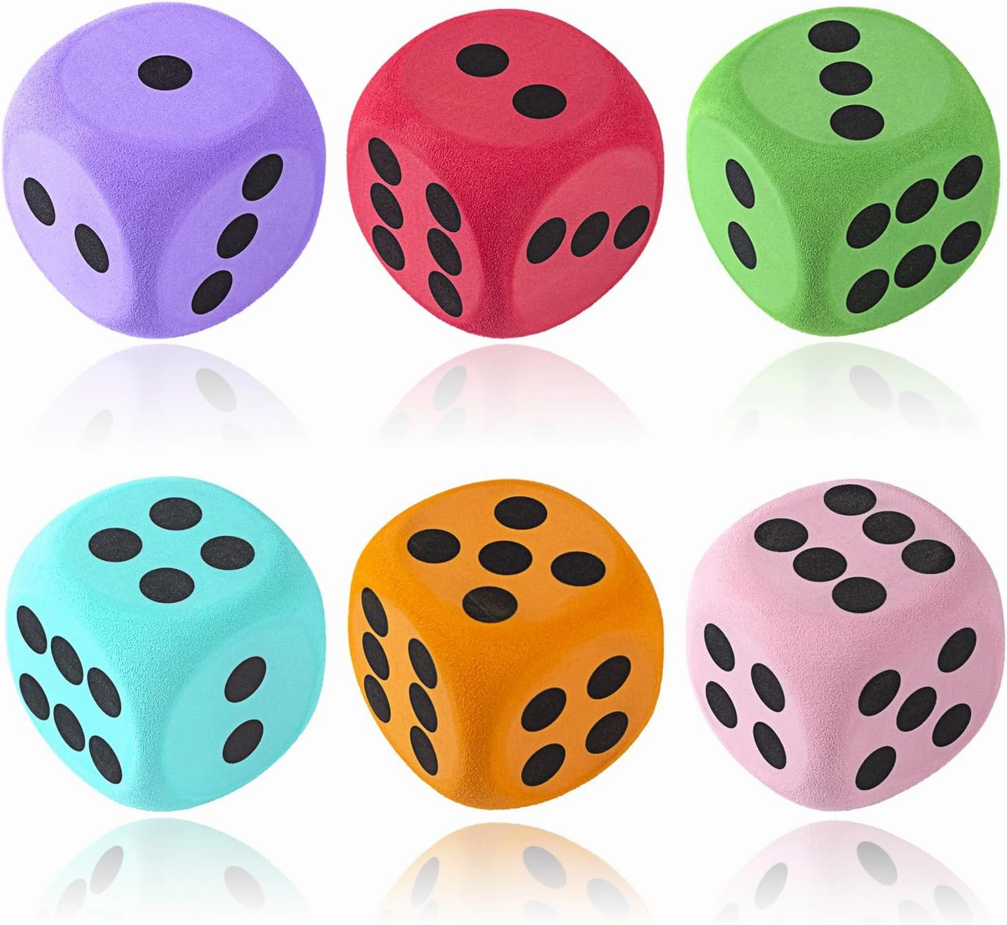 6Pcs EVA Foam Dice,3.15" Large Dice Educational Toy,Blank Slate Board Game to Get Your Lucky Numbers for Parties and Gifts