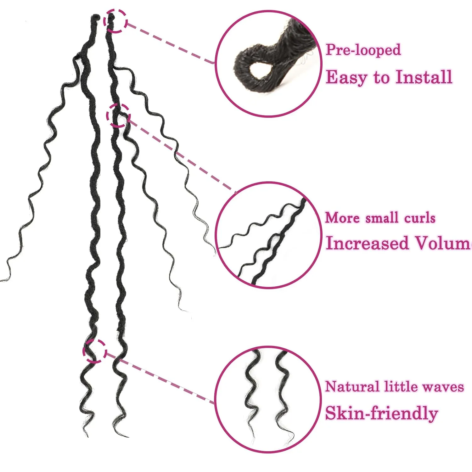 8 Packs Goddess Faux Locs Crochet Hair for Black Women, Long Goddess Locs Crochet Hair, Boho Style Locs, River Hair with Curly Ends (22Inch, 1B#, 8Packs)