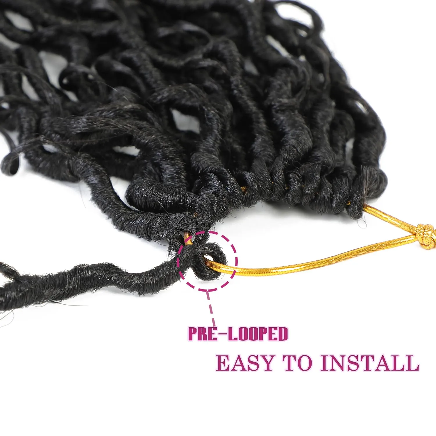 8 Packs Goddess Faux Locs Crochet Hair for Black Women, Long Goddess Locs Crochet Hair, Boho Style Locs, River Hair with Curly Ends (22Inch, 1B#, 8Packs)