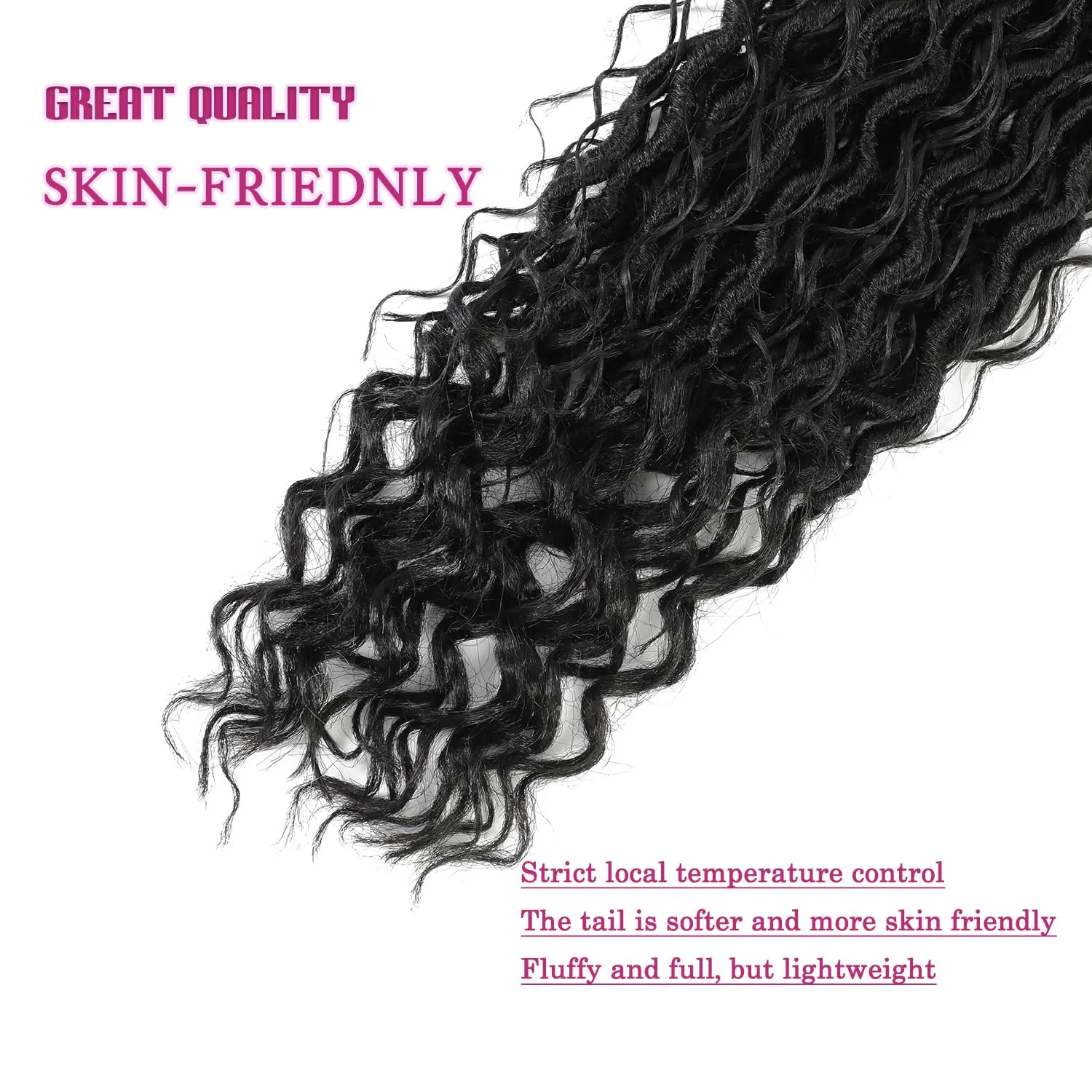 8 Packs Goddess Faux Locs Crochet Hair for Black Women, Long Goddess Locs Crochet Hair, Boho Style Locs, River Hair with Curly Ends (22Inch, 1B#, 8Packs)