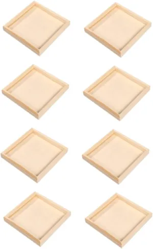 8pcs Wooden Cube Puzzle Storage Trays Durable Jigsaw Puzzle Organizer for Boys and Girls Special Toy Dishes for Tidy up for Playroom Use Made of Natural