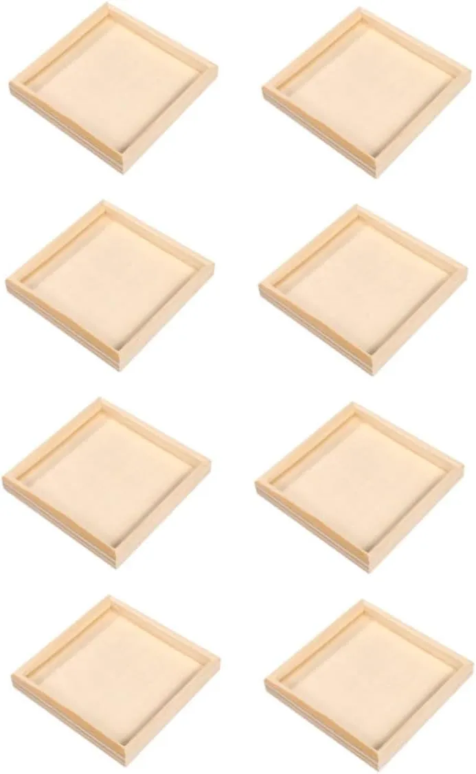 8pcs Wooden Cube Puzzle Storage Trays Durable Jigsaw Puzzle Organizer for Boys and Girls Special Toy Dishes for Tidy up for Playroom Use Made of Natural
