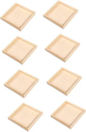 8pcs Wooden Cube Trays Durable Storage for Specially Designed for Easy Organization Premium Natural Material Present for Young Learners