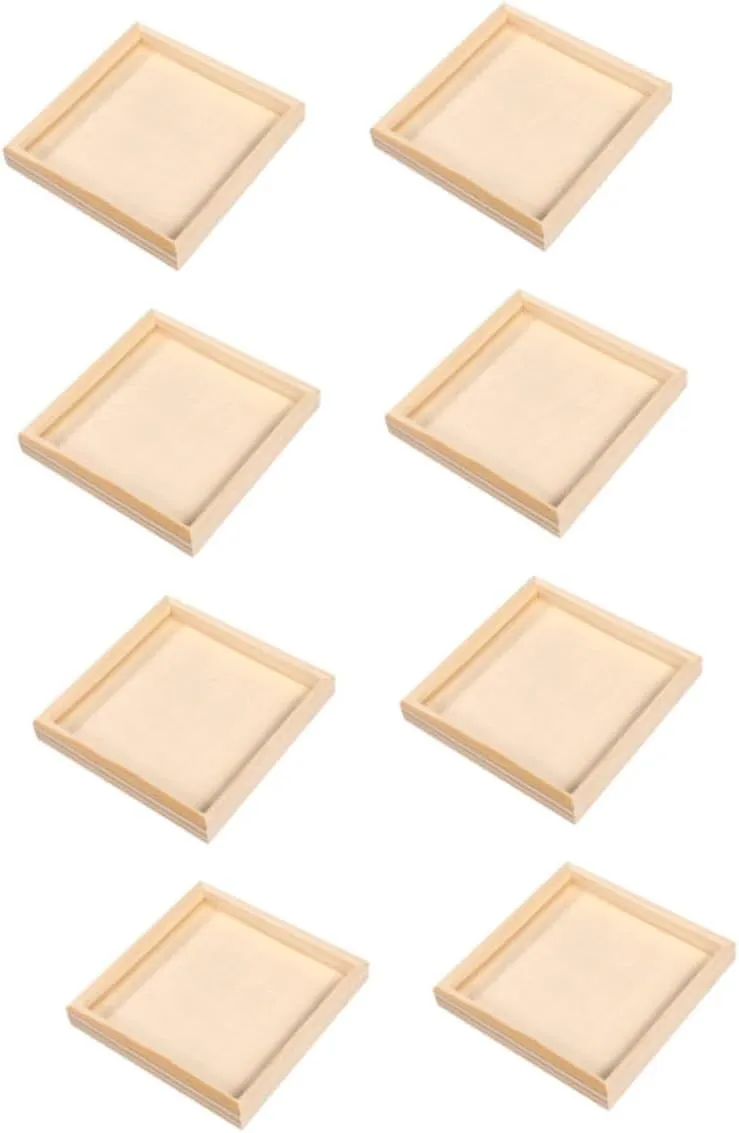 8pcs Wooden Cube Trays Durable Storage for Specially Designed for Easy Organization Premium Natural Material Present for Young Learners