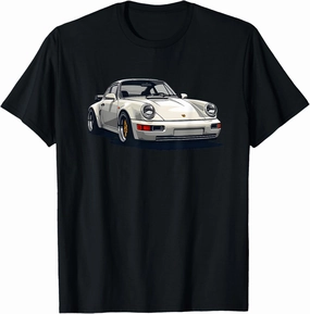 911 Retro Vintage 964 Turbo Car Classic Automotive Track T-Shirt - Black, Small, Unisex-Adults, Short Sleeve, T-Shirt