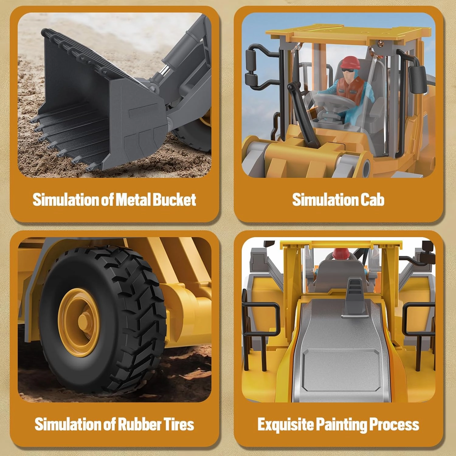 9-Channel Metal RC Wheel Loader - Remote Control Kids Construction Play Toys with Realistic Lights and Sound, 1:20 Scale, Tractor Toys for 3  Boys, Perfect 2024 Kids Birthday Gift for Ages 3-12 