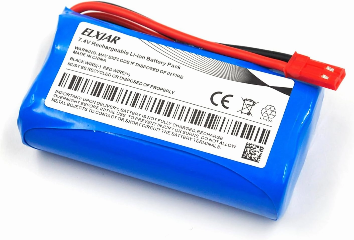 (4-Pack) 7.4V 1500mAh Li-ion Battery Replacement for HUANQI HQ957 948 848 MJX F45 T23 RC Car Double Horse 9118 RC Helicopter with USB Charger