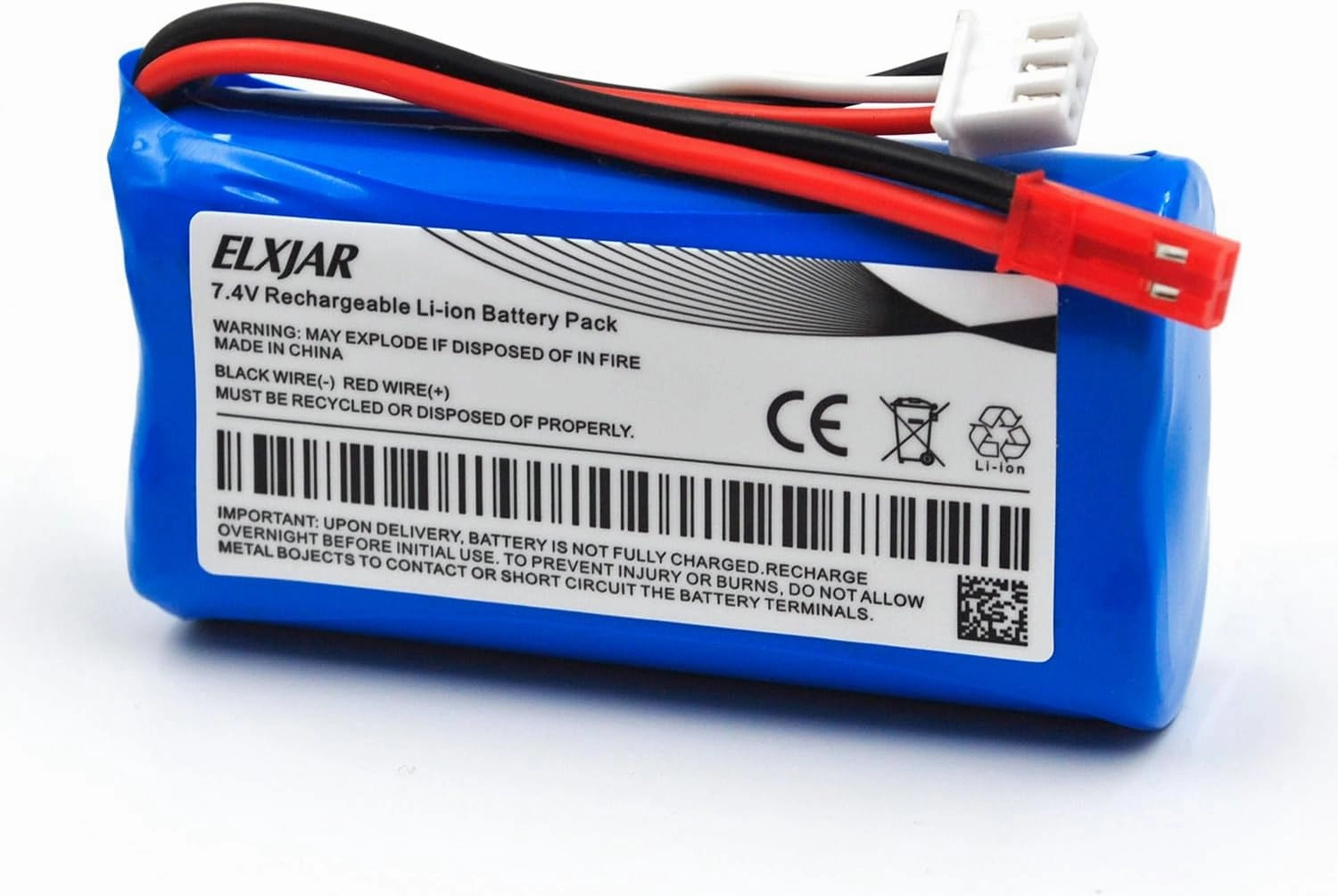 (4-Pack) 7.4V 1500mAh Li-ion Battery Replacement for HUANQI HQ957 948 848 MJX F45 T23 RC Car Double Horse 9118 RC Helicopter with USB Charger