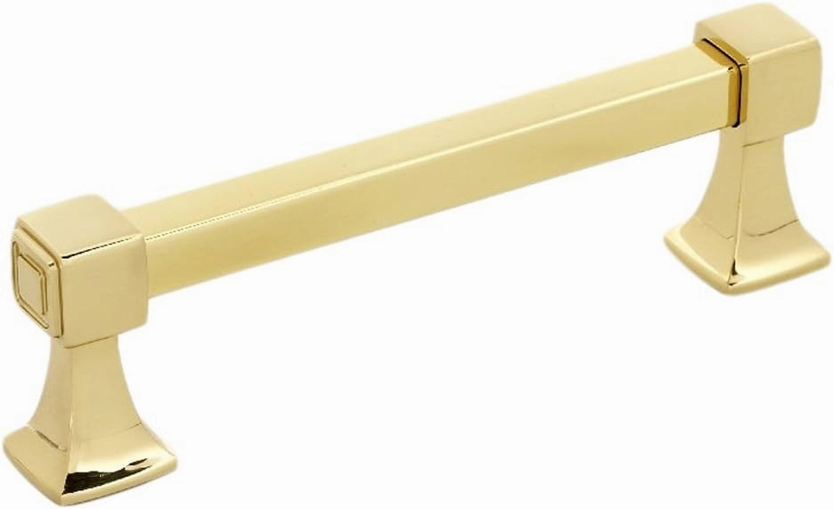 A985-4-PB Cube Modern Pulls, Polished Brass