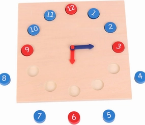 ABOOFAN Wooden Numbers Clock Puzzle Educational Learning Aid for Enhancing Cognitive Skills Coordination for Kindergarten Science Teaching