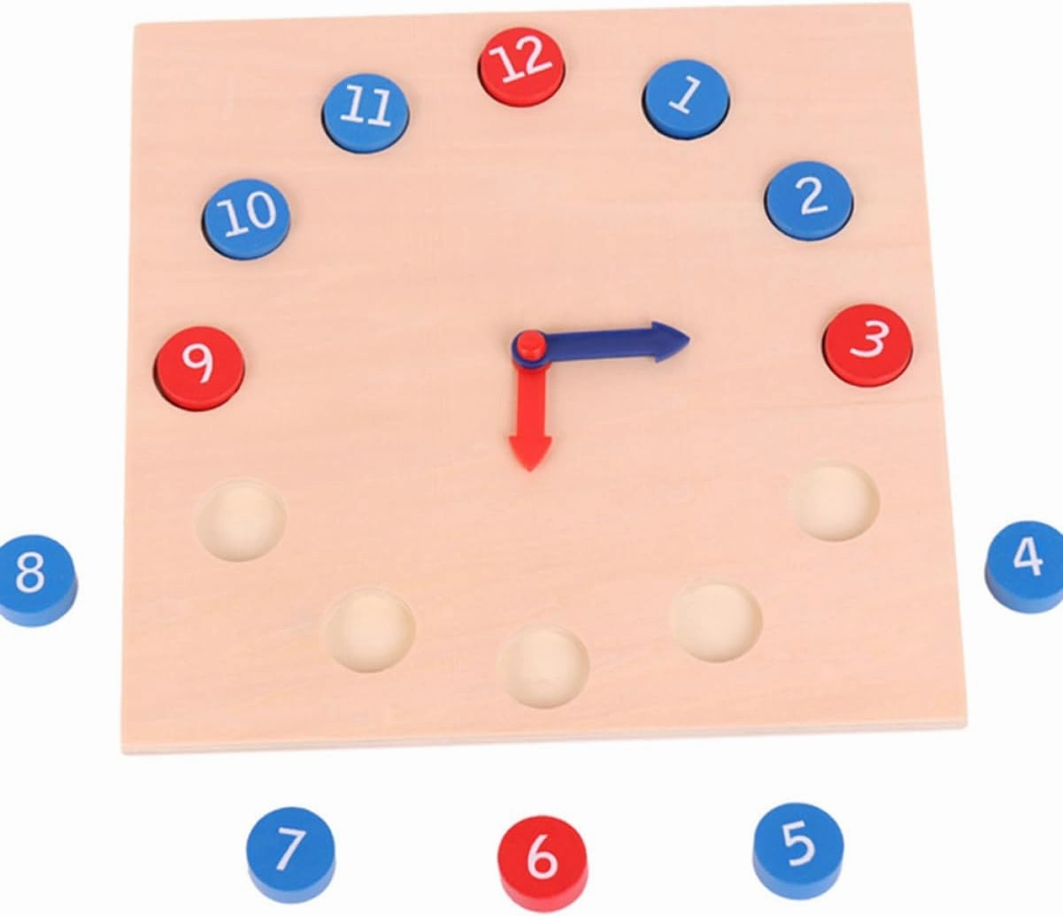 ABOOFAN Wooden Numbers Clock Puzzle Educational Learning Aid for Enhancing Cognitive Skills Coordination for Kindergarten Science Teaching