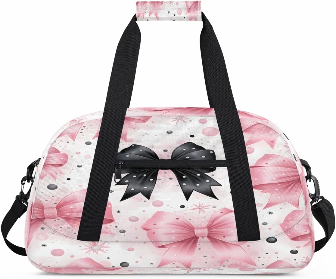 Abstract Bow Tie Kids Overnighter Duffel Bags for Boys, Carry-On Size Sports Gym Bag with Front Zipper Pocket for School Practice or Overnight Travel Weekender Sleepover Tote Bag