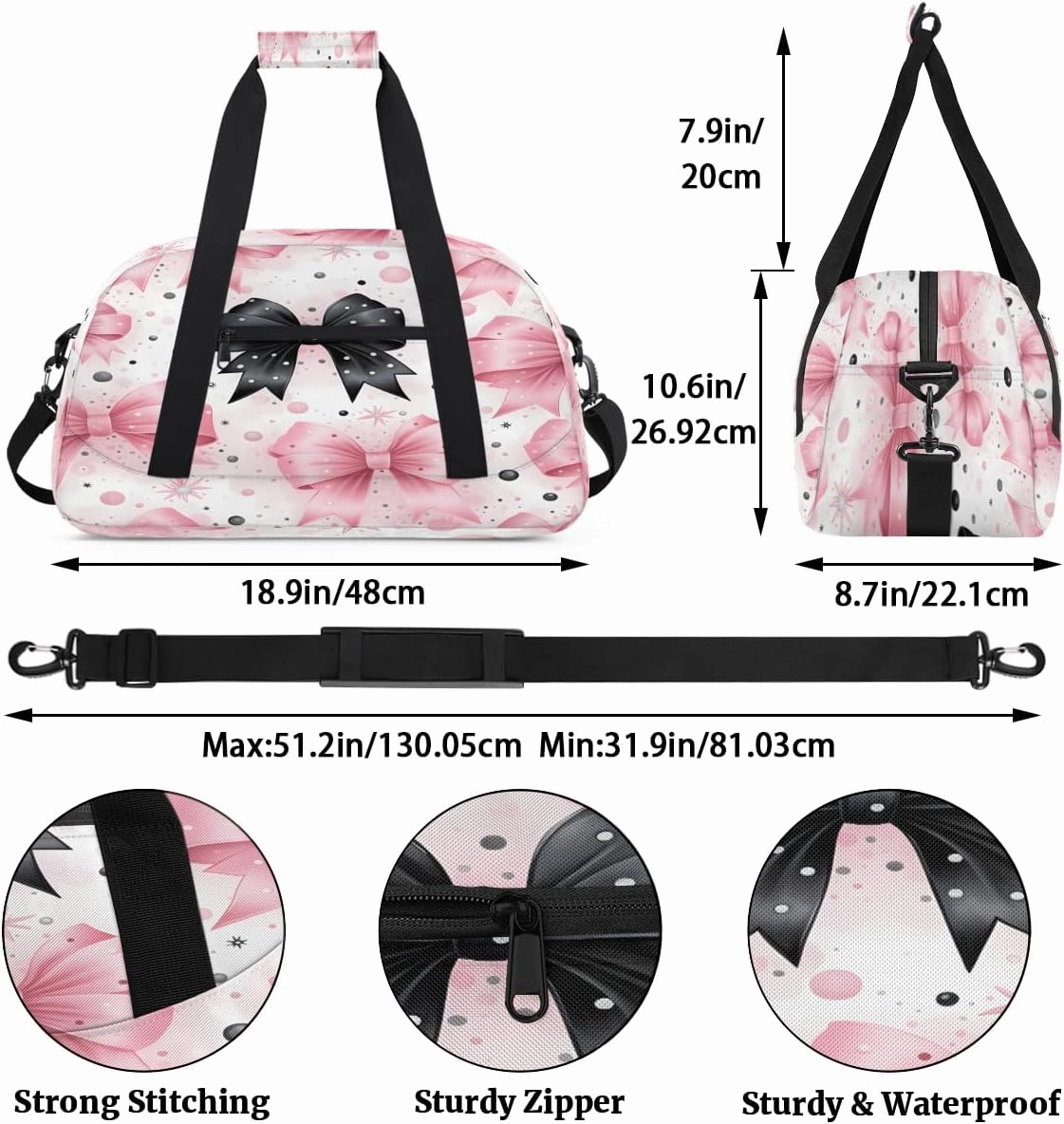 Abstract Bow Tie Kids Overnighter Duffel Bags for Boys, Carry-On Size Sports Gym Bag with Front Zipper Pocket for School Practice or Overnight Travel Weekender Sleepover Tote Bag