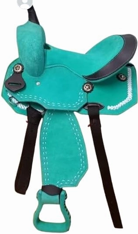 AD Saddlery Synthetic Western Barrel Racing Horse Saddle Classic Handmade Cordura Lightweight Barrel Racing Saddle Trail Tack Equestrian Horse Saddle Tack Size 10" to 18" inches Seat, S02