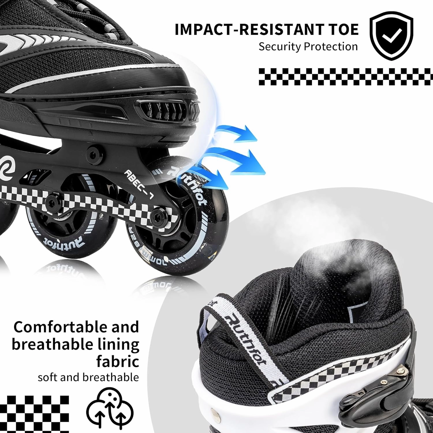 Adjustable Inline Skates for Boys and Girls with Full Light Up Wheels, Outdoor Rollerskates for Kids and Women