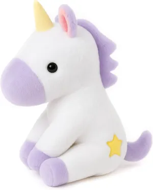 Adorable Small Star Unicorn Stuffed Animals Plush Toys for Kids Girls Toddler Babies Birthday Bedtime Gift, 9.8 inches Purple and White