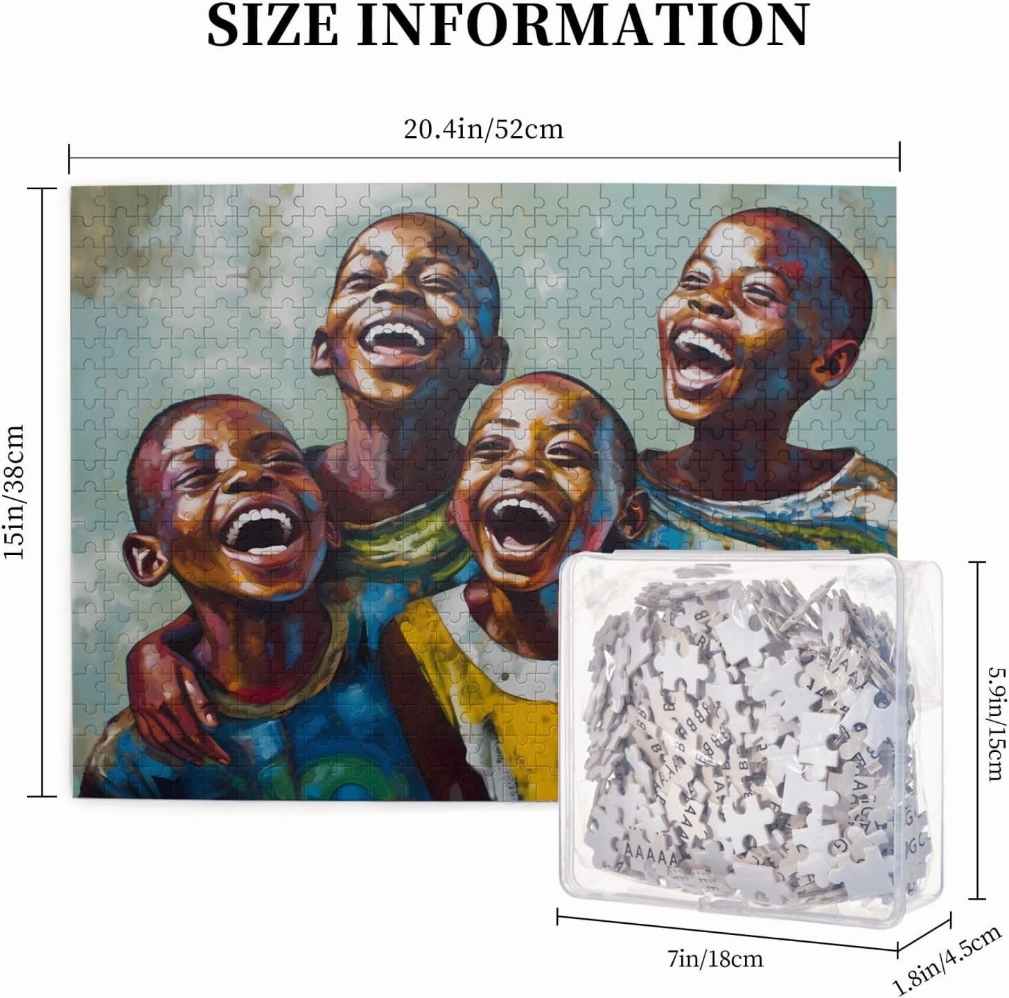 African American Black Jigsaw Puzzles for Teenagers Educational Casual Puzzle Fun Toy Gift for Girl Adults Citizen Home Decoration Puzzles for Adults 500 Piece Puzzles （1 Plastic Box