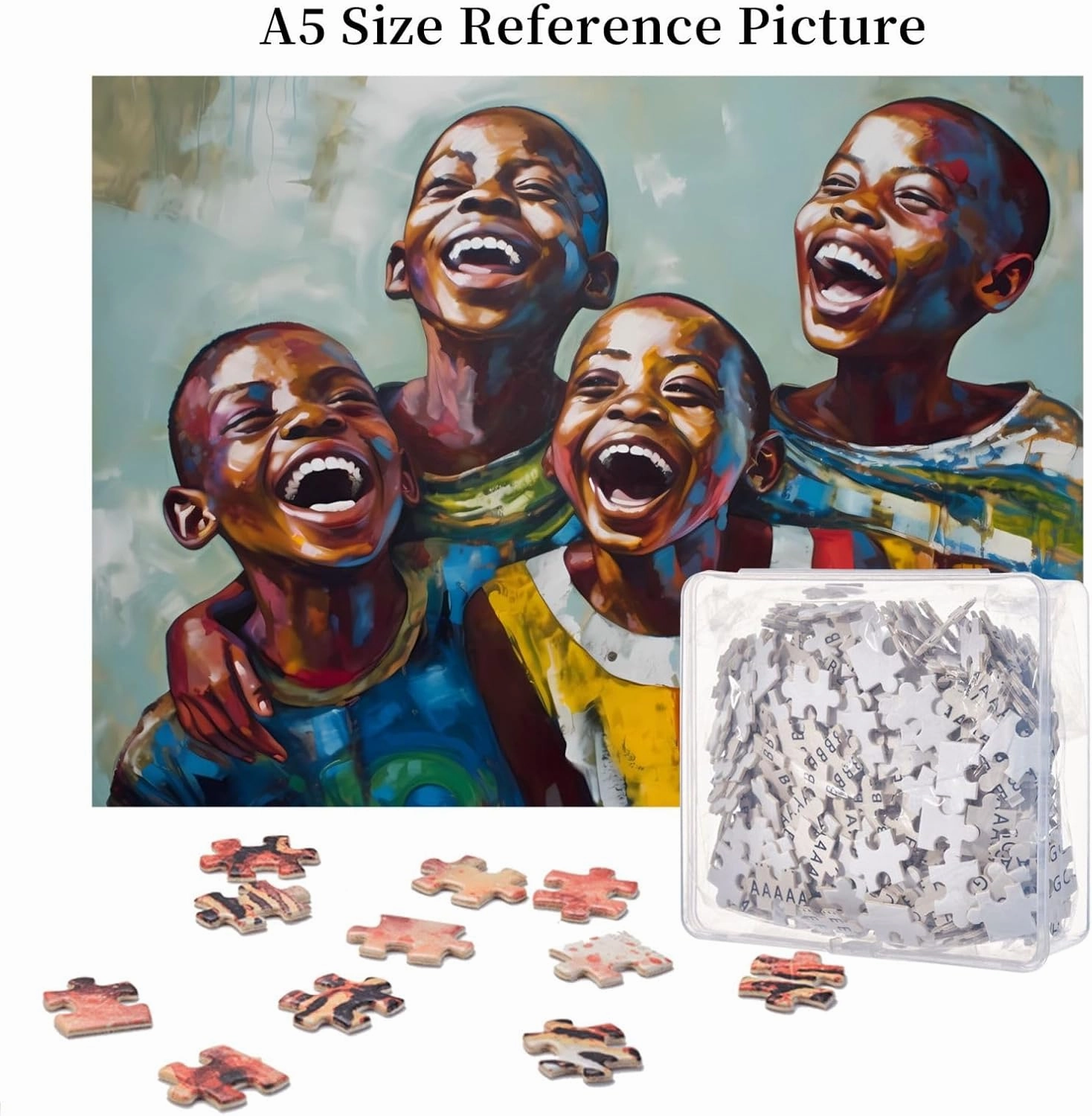 African American Black Jigsaw Puzzles for Teenagers Educational Casual Puzzle Fun Toy Gift for Girl Adults Citizen Home Decoration Puzzles for Adults 500 Piece Puzzles （1 Plastic Box