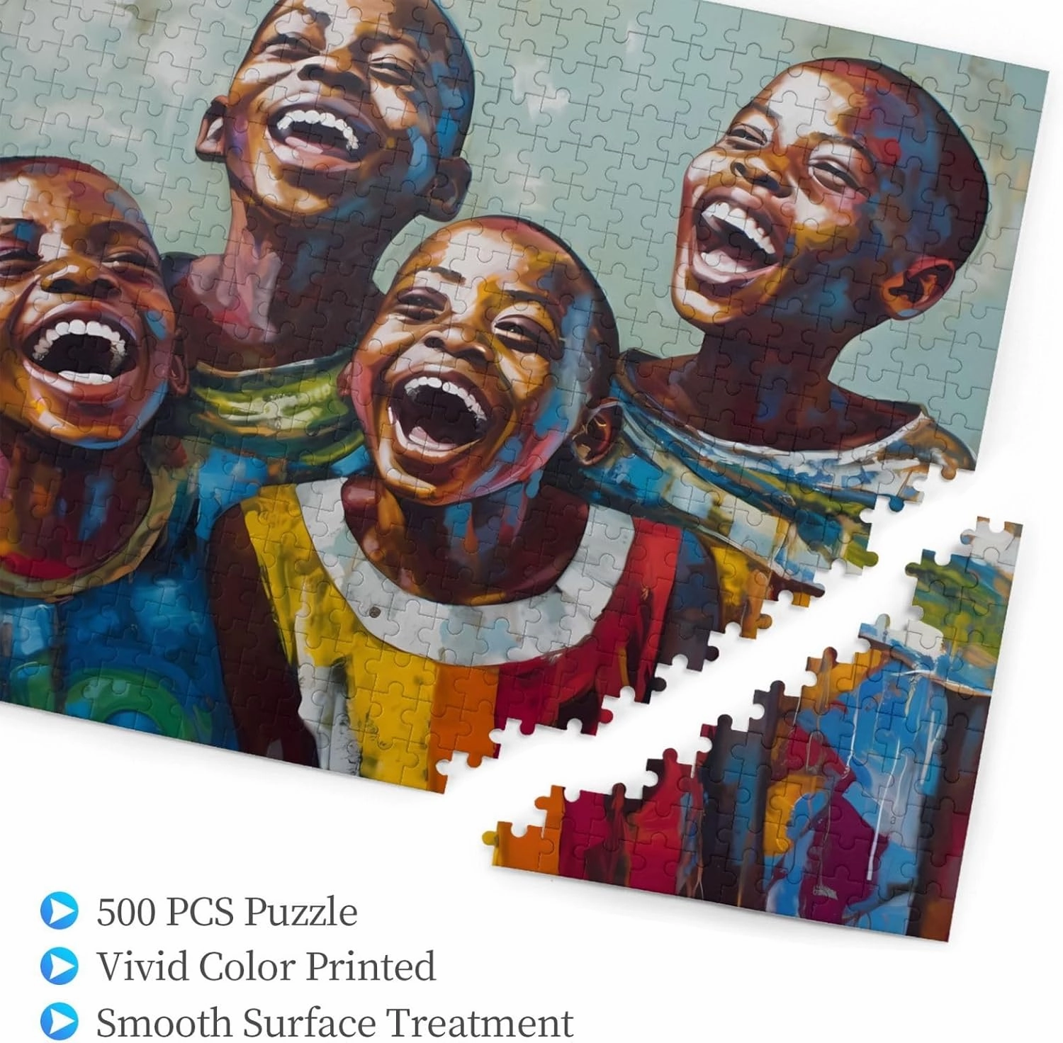African American Black Jigsaw Puzzles for Teenagers Educational Casual Puzzle Fun Toy Gift for Girl Adults Citizen Home Decoration Puzzles for Adults 500 Piece Puzzles （1 Plastic Box