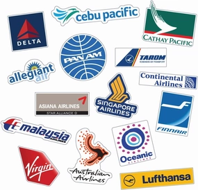 Airline Sticker Premium Water & UV Rays Resistant Stain Free Laptop Travel Suitcase Decal Sticker for Luggage 15PCS (Airline# B_15 PCS)