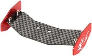 Aluminum Carbon Fiber Rear Wing Tail Spoiler for Losi 1/24 Micro-B 2WD Buggy RC Tail Wing Parts (Red Tail Wing)