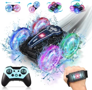 Amphibious RC Car for Kids, 2.5GHz Remote Control Boat & Car with 360° Rotation, Rechargeable Gesture Sensing Toy, Waterproof for Pool/Lake, Birthday Gifts for Boys Girls Ages 5-12